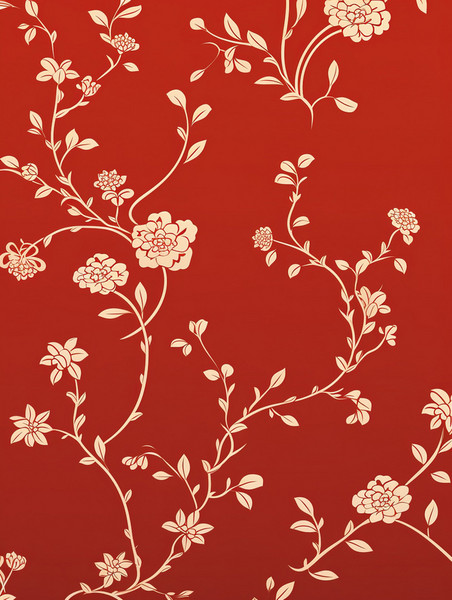 潮国创意简约的新年春节花纹红色背景13