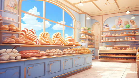 潮国创意面包店早餐店美味面包7烘焙坊