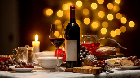 潮国创意红酒西餐烛光晚餐圣诞节情人节