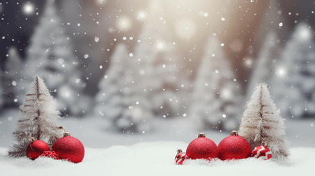 潮国创意圣诞节冬季装饰背景32冬天冬季大雪雪景
