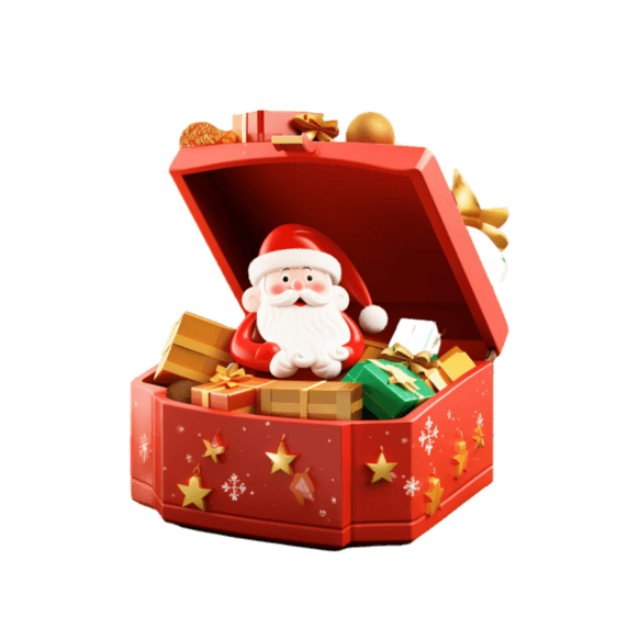 潮国创意圣诞盒子建模元素立体免扣图案
