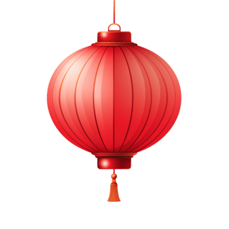 潮国创意一盏红灯笼插画春节新年元素