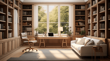 潮国创意简洁舒适现代家居客厅书柜装修