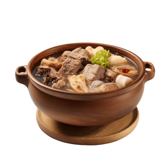创意3d砂锅炖汤元中式餐饮高汤美食摄影免抠