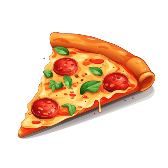 潮国创意披萨美食食物扁平风卡通免扣手绘