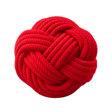创意质感红色毛球元素针织毛线球