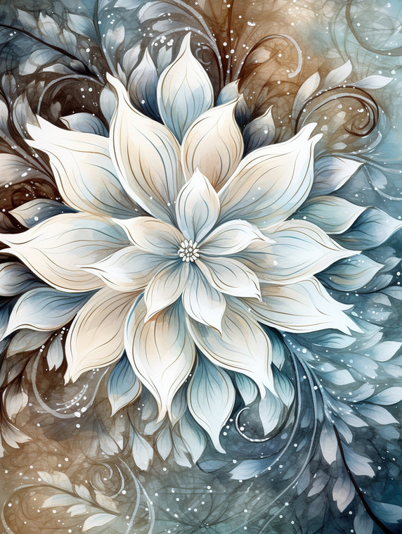 创意白色花朵梦幻花朵纹理2背景图