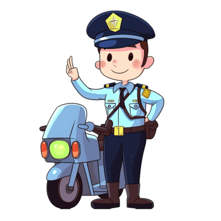 潮国创意卡通手绘交警警察