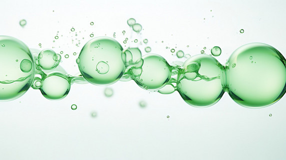创意白色背景下透明的绿色气泡17