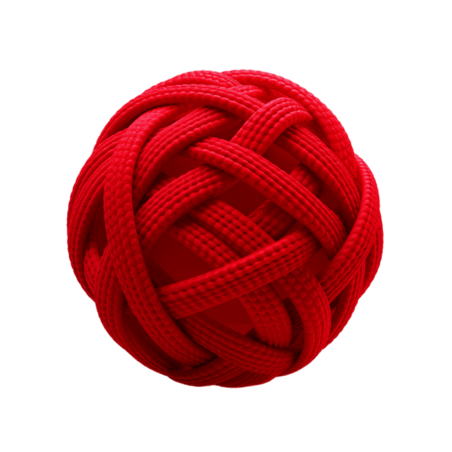 创意绘画红色毛球元素毛线球针织免抠图案