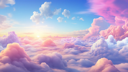 创意天空美丽云朵彩云9插图云海夕阳浪漫唯美