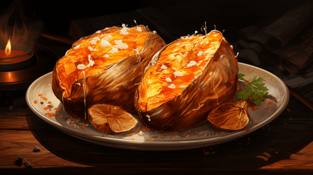创意各式各样地瓜美食插画5餐饮冬天红薯烤红薯