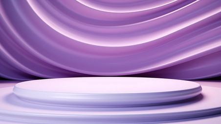 创意浅紫色舞台电商3D妇女节直播背景背景