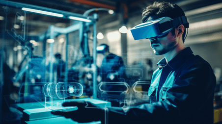 潮国创意物联网智能眼镜虚拟现实技术智能工厂采用自动化机械臂商务工程