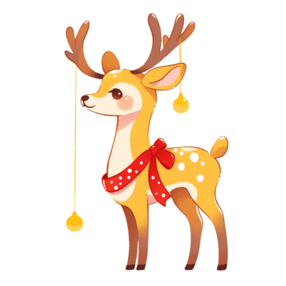 潮国创意圣诞节元素驯鹿卡通手绘动物小鹿