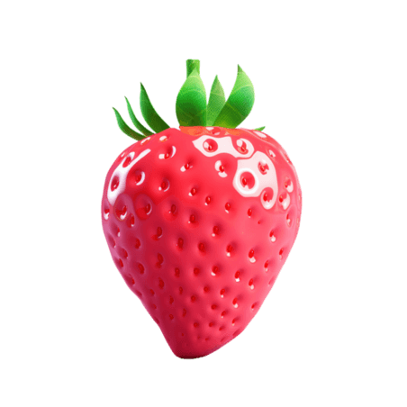 创意绘画新鲜草莓元素立体水果装饰元素