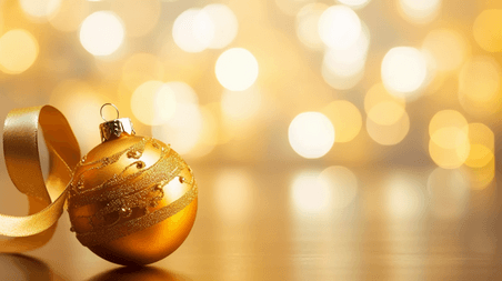 潮国创意圣诞节金色质感圣诞装饰小球光晕光斑