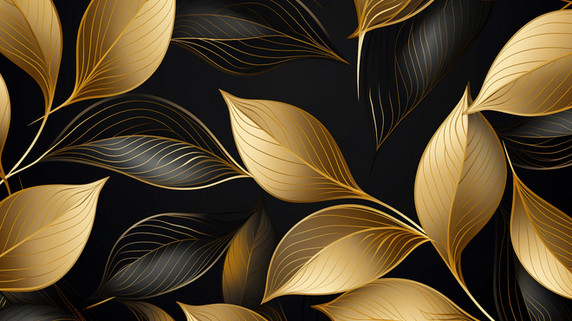 创意金叶植物装饰艺术壁纸12背景素材