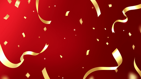 潮国创意红色迎新年庆元旦喜庆背景彩带