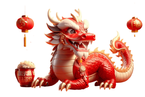 立体红色龙年形象中国龙3春节传统龙