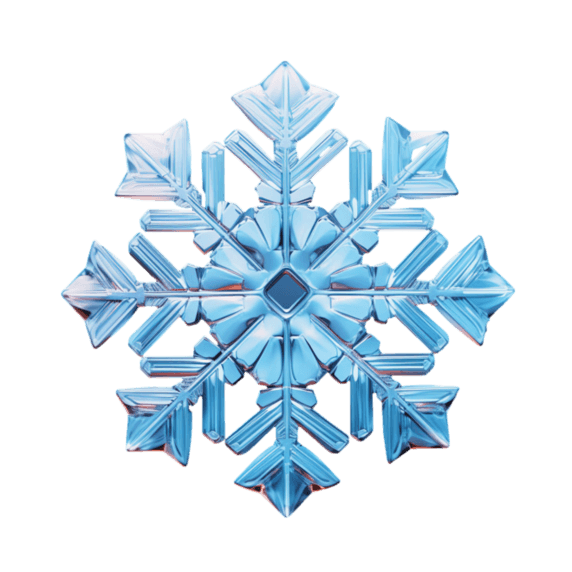 潮国创意写实冰冻雪花元素立体免扣图案冬天