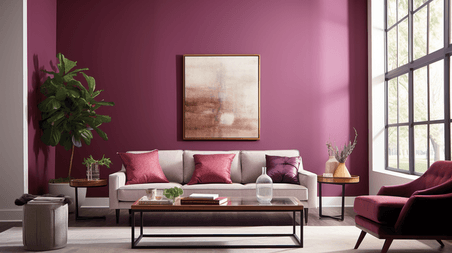 创意现代感客厅紫色室内装修家居内饰