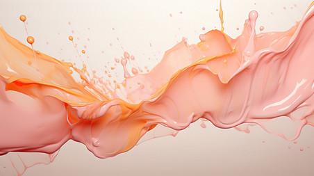 创意柔和桃颜料飞溅流行色彩10潘通柔和桃