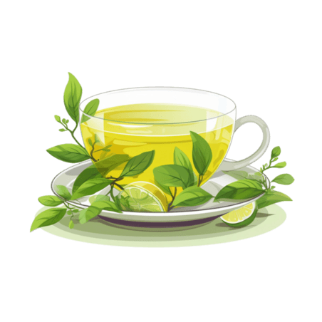 潮国创意创意茶叶喝茶元素立体免扣图案
