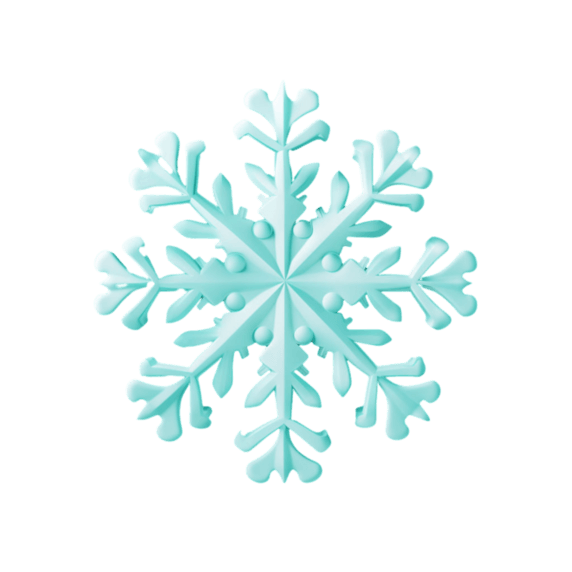 潮国创意写实白色雪花元素立体免扣图案冬天