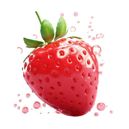创意新鲜草莓元素立体免抠水果装饰元素