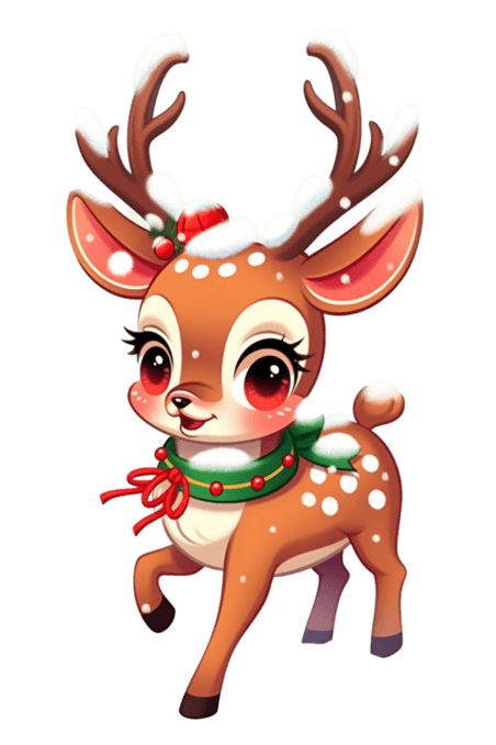 潮国创意圣诞节麋鹿卡通手绘元素卡通动物小鹿