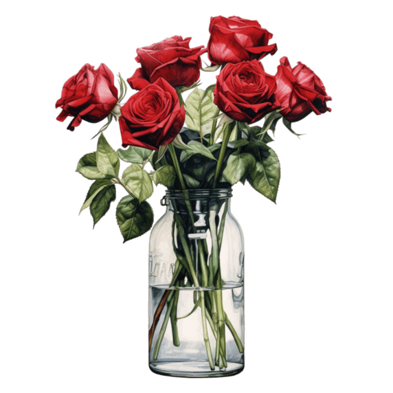 创意写实红色玫瑰元素立体免抠图案情人节花卉植物