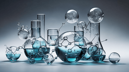 潮国创意分子建模原明亮的现代化学概念生物医疗