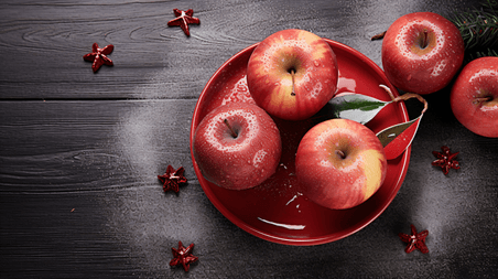 潮国创意圣诞节平安夜红苹果食品水果摆盘
