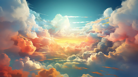 创意天空美丽云朵彩云4插图云海夕阳浪漫唯美