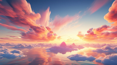 创意天空美丽云朵彩云11插图云海夕阳浪漫唯美