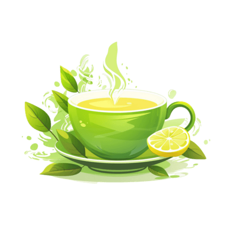 潮国创意绘画茶叶喝茶元素立体免扣图案