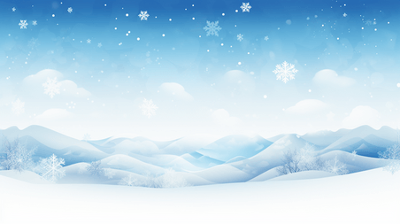 潮国创意蓝色冰天雪地唯美背景9冬天冬季大雪卡通雪景