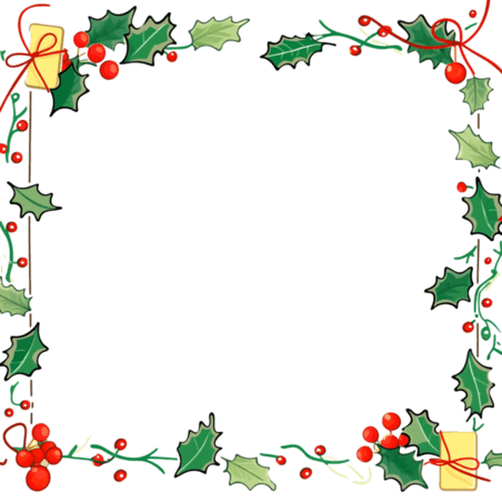 潮国创意松叶礼盒边框卡通手绘元素圣诞节