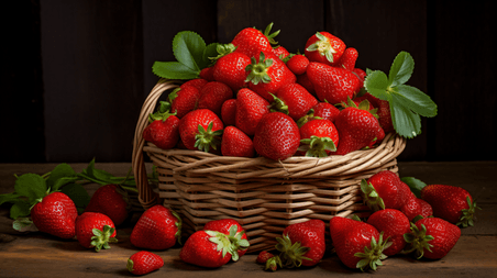 一篮子草莓水果摄影图3生鲜水果