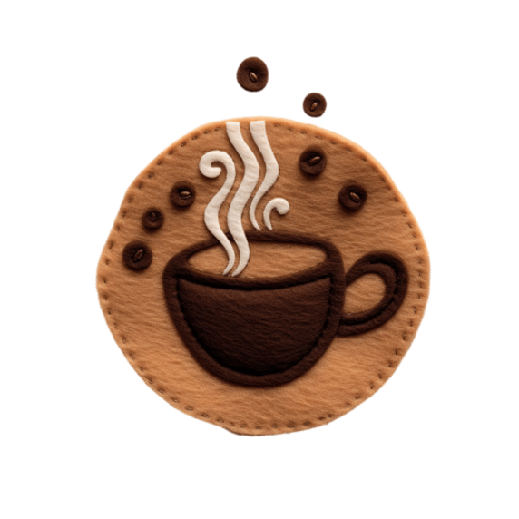 潮国创意简约布艺咖啡元素立体免扣图案