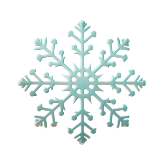 潮国创意绘画白色雪花元素立体免扣图案冬天