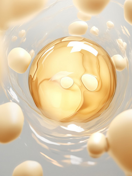 潮国创意金色水球的分子结构18医美美容