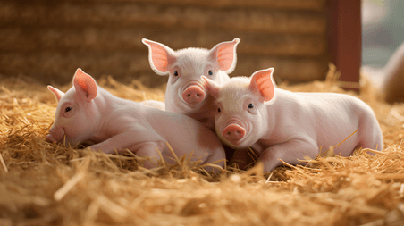 潮国创意猪圈里的几只猪动物畜牧业