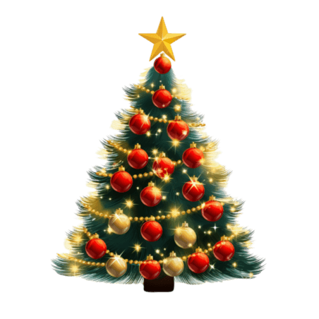 潮国创意圣诞节精美圣诞树免抠元素