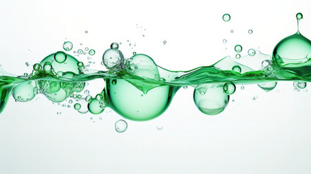 创意白色背景下透明的绿色气泡8