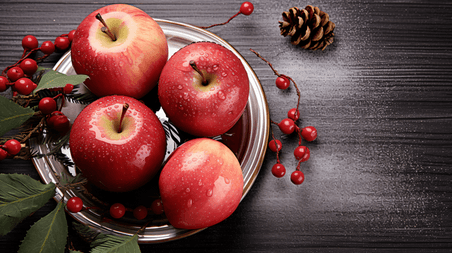 潮国创意圣诞节平安夜水果红苹果摄影食品摆盘
