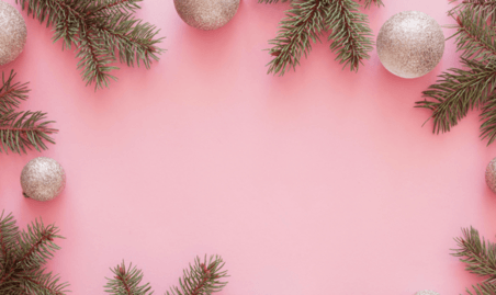 潮国创意粉色圣诞节圣诞元素简约纯色背景