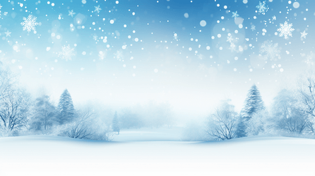 潮国创意蓝色冰天雪地唯美背景27冬天冬季大雪卡通雪景