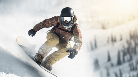 潮国创意一名滑雪者正在参加单板滑雪比赛运动冬天